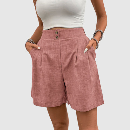 High-Waisted Pleated Shorts for Women – Casual Stylish Comfort