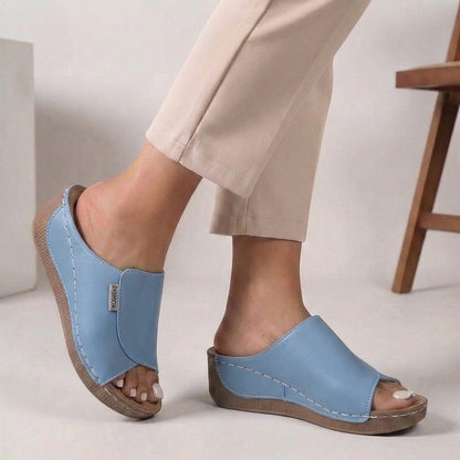 Orthopedic Thick Sole Open Toe Wedge Slide Sandals for Women – Comfortable Supportive Design