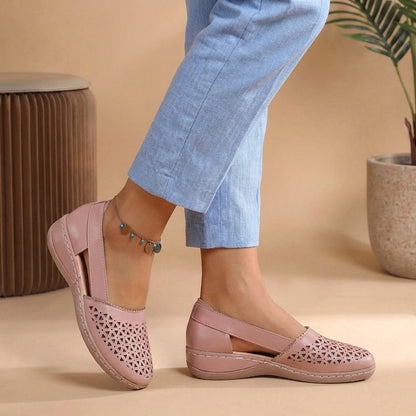 Orthopedic Perforated Wedge Sandals for Women – Supportive Comfort & Style