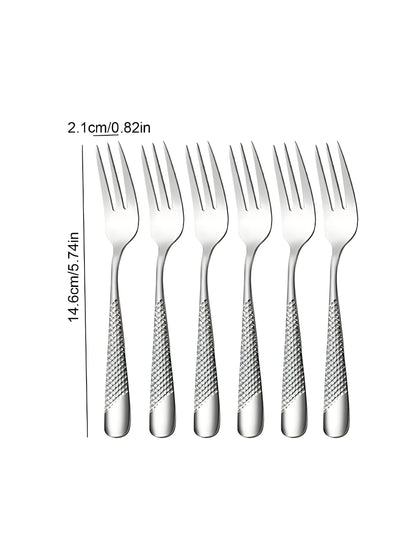 Minimalist Textured Stainless Steel Cutlery Set