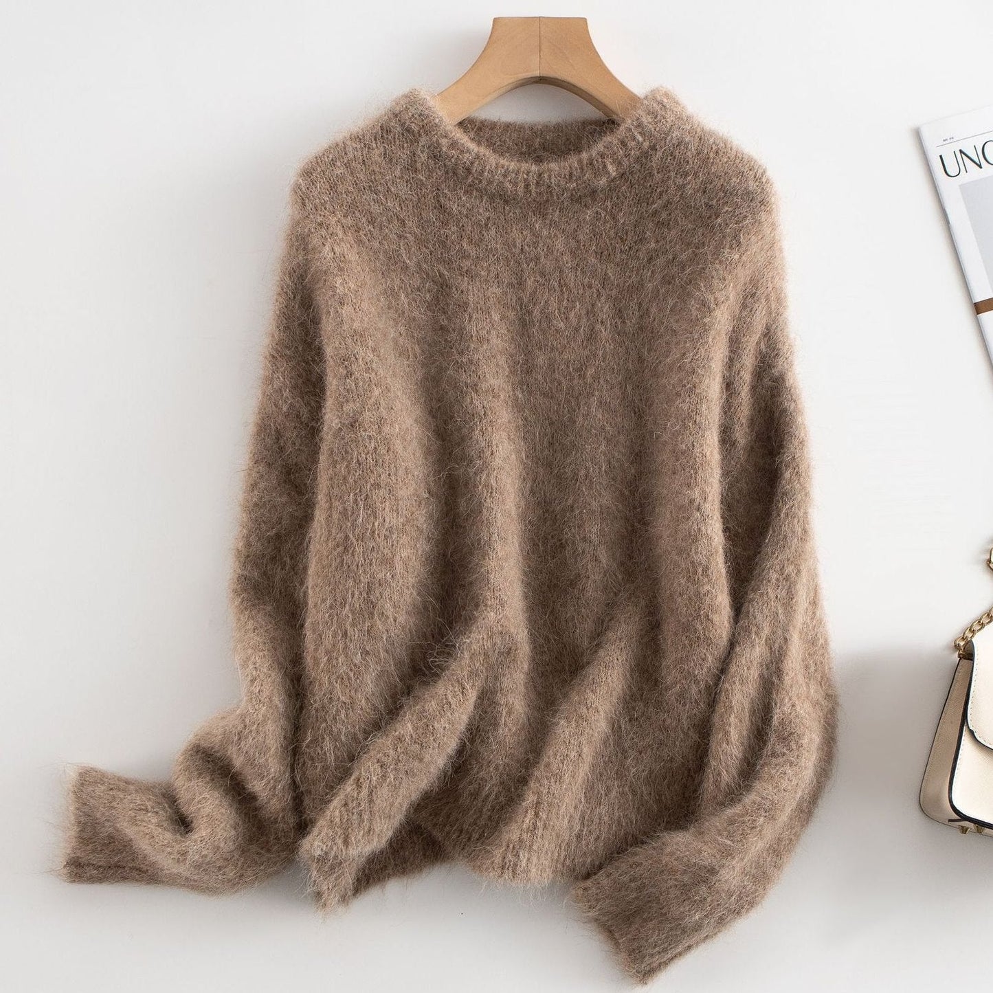 Sienna Oversized Sweater | Crewneck Ribbed Cuffs Sweater