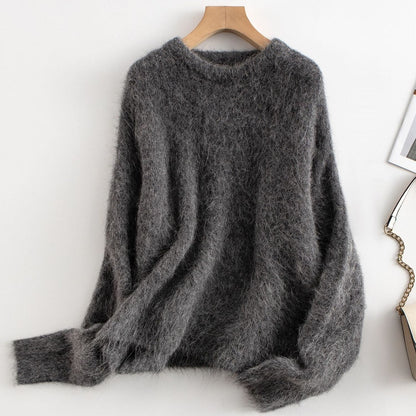 Sienna Oversized Sweater | Crewneck Ribbed Cuffs Sweater