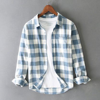 Henry Regular Fit Plaid Shirt | Collared Long Sleeve Chest Pocket Shirt