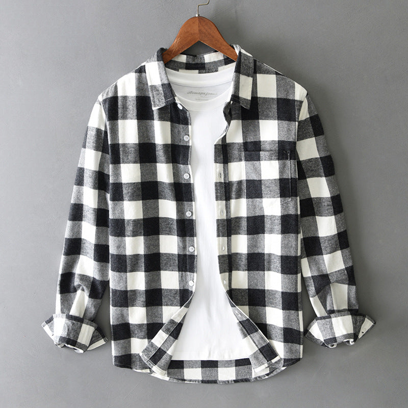Henry Regular Fit Plaid Shirt | Collared Long Sleeve Chest Pocket Shirt