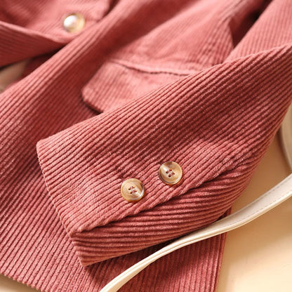 Sienna Ribbed Collared Blazer | Button Front Flap Pockets Blazer