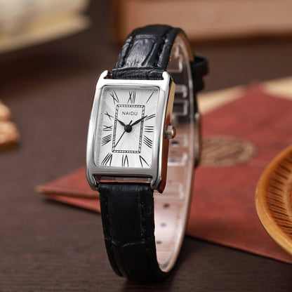 Sophia Rectangular Case Wrist Watch | Roman Numerals Patterned Wrist Watch