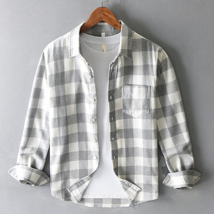 Henry Regular Fit Plaid Shirt | Collared Long Sleeve Chest Pocket Shirt