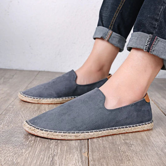 Slip-On Solid Espadrilles with Jute Sole for Men – Casual Comfort & Style