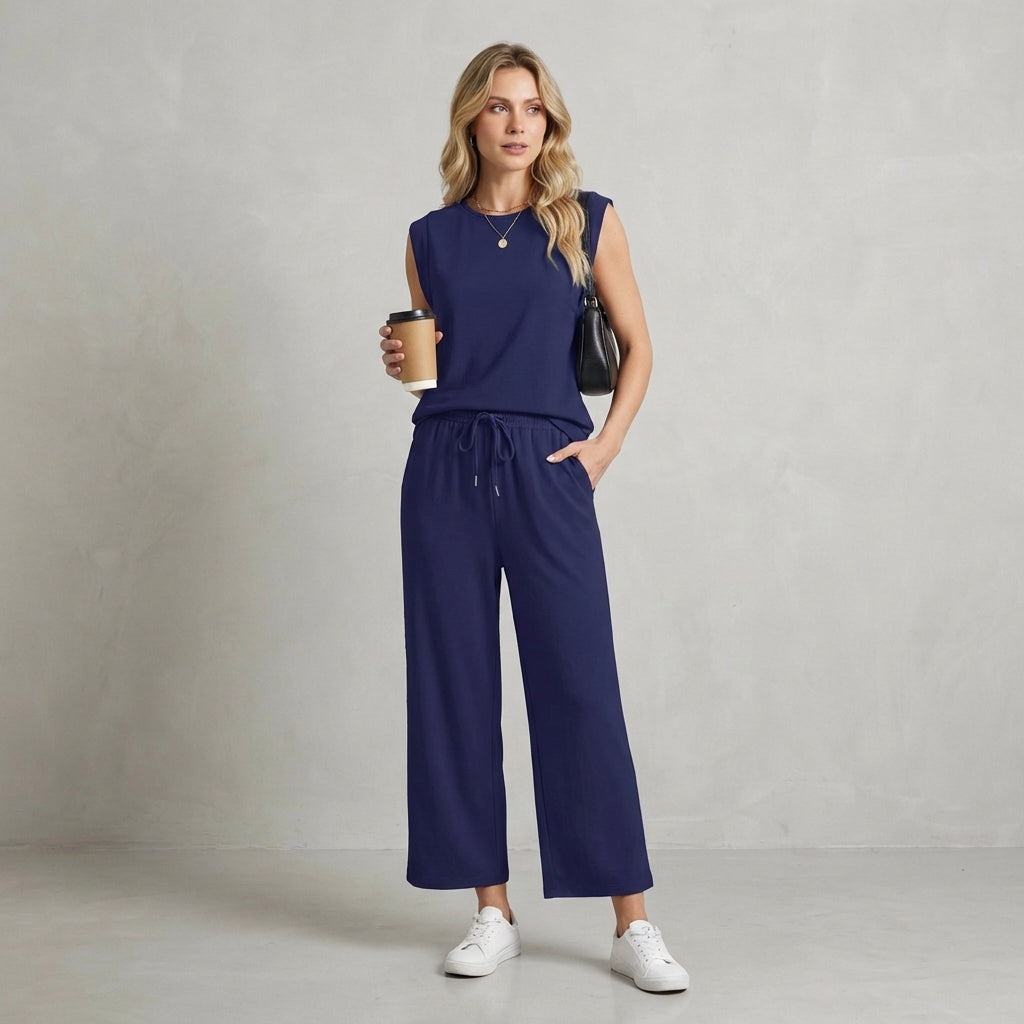 Relaxed Fit Two-Piece Set for Women – Casual Comfort & Convenience