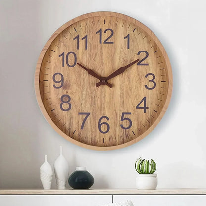 Minimalist Wooden Wall Clock with Natural Texture