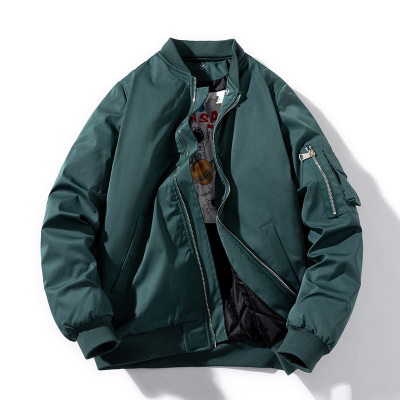 Jack Relaxed Fit Bomber Jacket | Stand Collar Long Sleeve Bomber Jacket