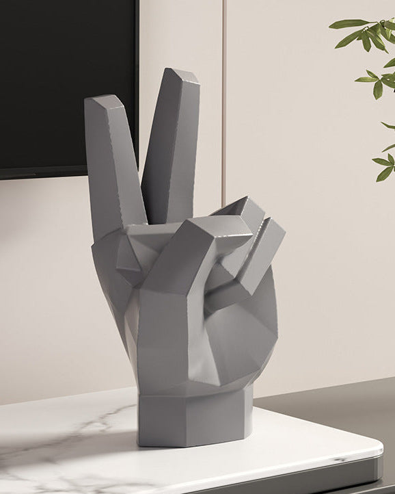 Modern Geometric Resin Sculpture