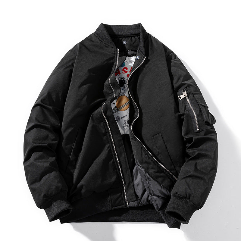 Jack Relaxed Fit Bomber Jacket | Stand Collar Long Sleeve Bomber Jacket