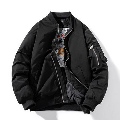 Jack Relaxed Fit Bomber Jacket | Stand Collar Long Sleeve Bomber Jacket