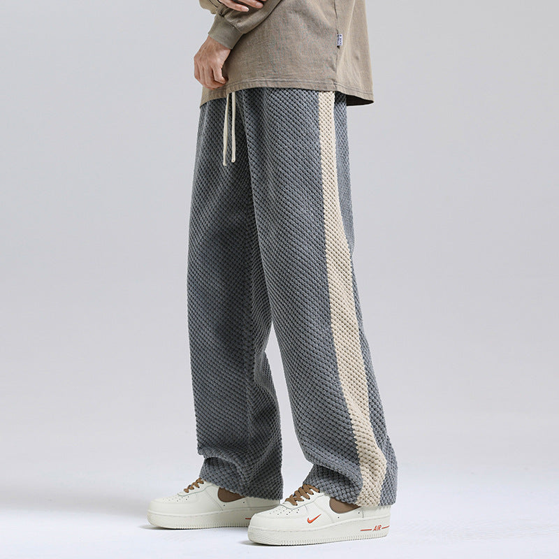 George Relaxed Fit Sweatpants | Drawstring Waist Side Stripe Sweatpants