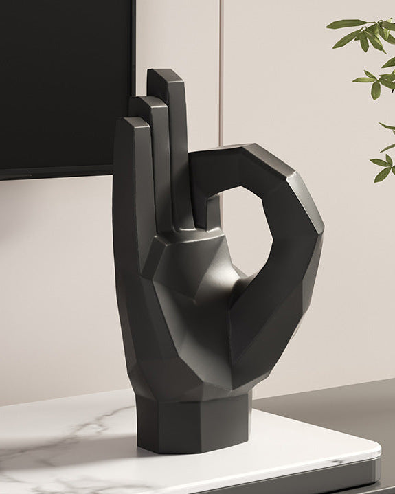 Modern Geometric Resin Sculpture