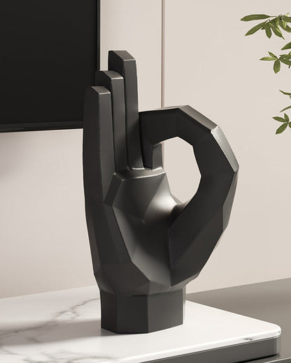 Modern Geometric Resin Sculpture