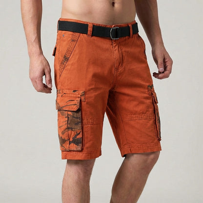 Relaxed Fit Belted Knee-Length Cargo Shorts for Men – Stylish Durable Comfort