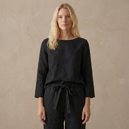 Relaxed Fit Blouse And Tie-Waist Pants Set for Women – Casual Comfort & Style