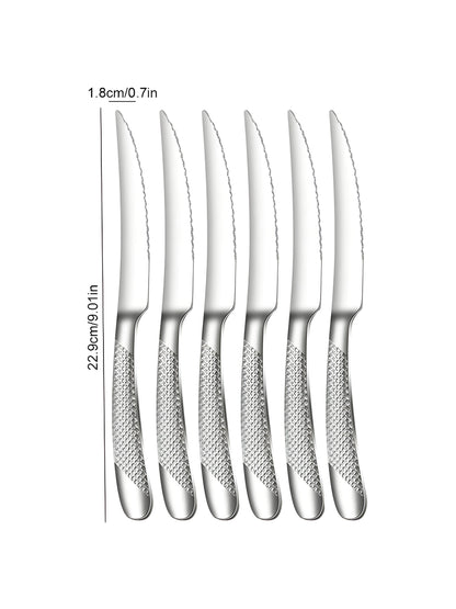 Minimalist Textured Stainless Steel Cutlery Set