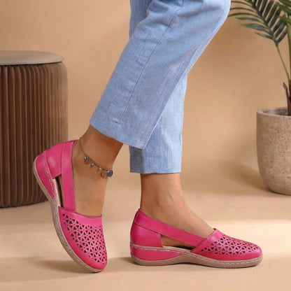 Orthopedic Perforated Wedge Sandals for Women – Supportive Comfort & Style