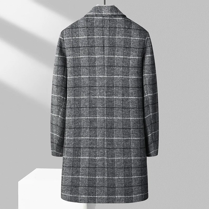 Thomas Relaxed Fit Overcoat | Plaid Knee-Length Overcoat