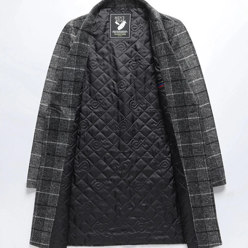 Thomas Relaxed Fit Overcoat | Plaid Knee-Length Overcoat