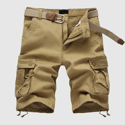 Relaxed Fit Belted Knee-Length Cargo Shorts for Men – Casual Comfort & Utility