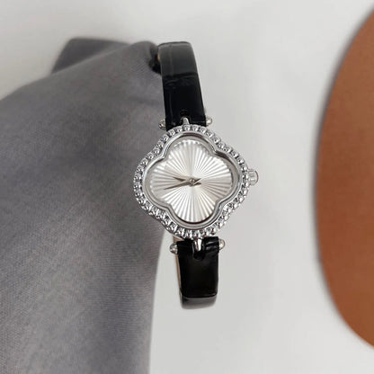 Isla Petal-Shaped Wristwatch | Textured Beaded Bezel Wristwatch
