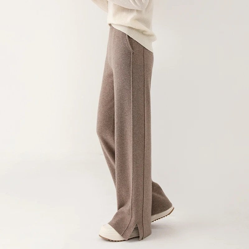 Isabella Relaxed Fit Wide Leg Pants | Solid Center Seam Pants