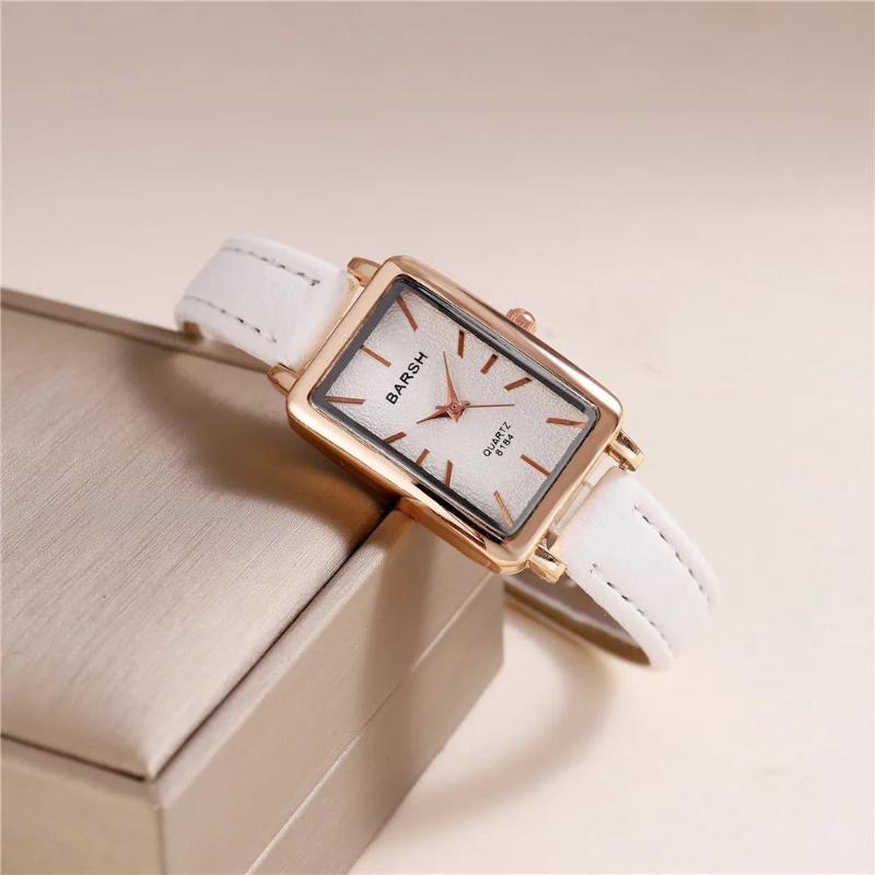 Isla Rectangle Case Wristwatch | Rose Gold-Tone Slim Strap Wristwatch