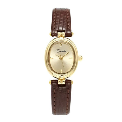 Amelia Wristwatch | Gold-Tone Case Oval Dial Wristwatch