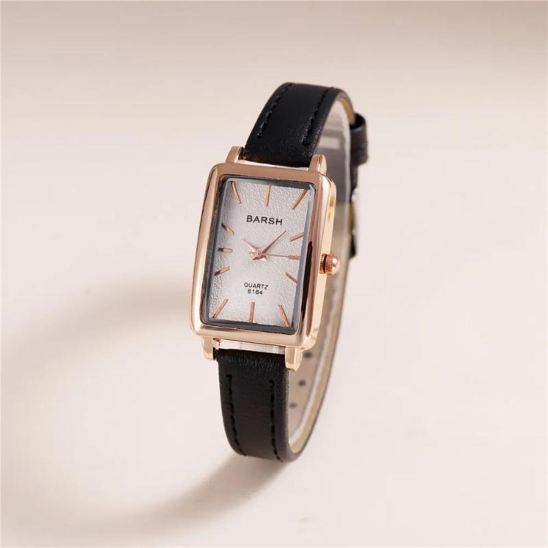 Isla Rectangle Case Wristwatch | Rose Gold-Tone Slim Strap Wristwatch