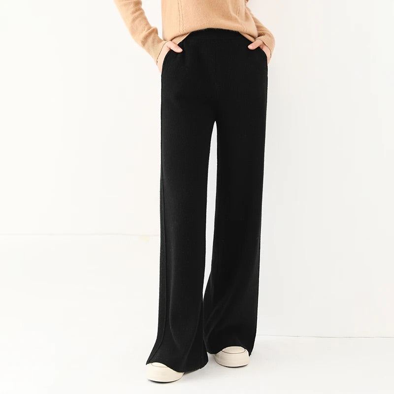 Isabella Relaxed Fit Wide Leg Pants | Solid Center Seam Pants