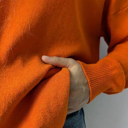 Lily Oversized Turtleneck Sweater | Solid Long Sleeve Sweater