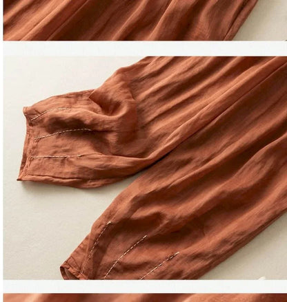 Embroidered Drawstring Cropped Relaxed Fit Pants for Women – Casual Comfort & Style