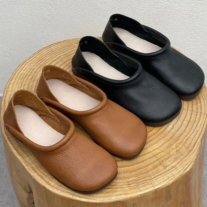 Amelia Low-Cut Ballet Flats | Slip-On Grained Ballet Flats