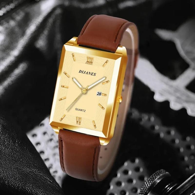 Oliver Rectangular Dress Watch | Roman Numerals Date Dress Watch