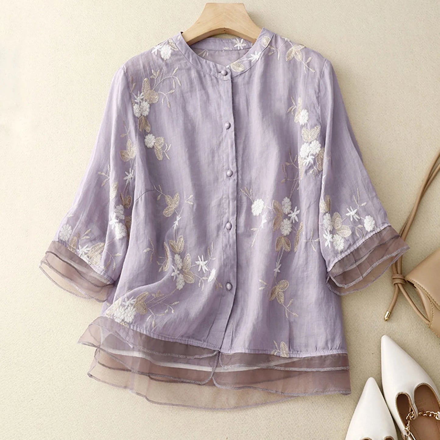 Relaxed Fit Floral Blouse for Women – Stylish & Comfortable Design
