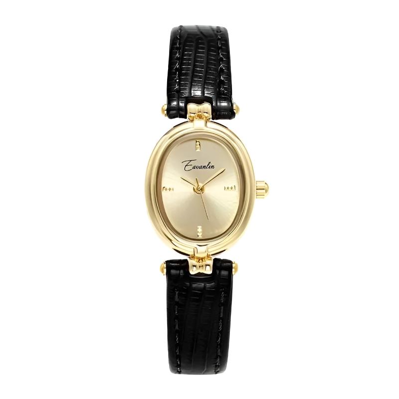 Amelia Wristwatch | Gold-Tone Case Oval Dial Wristwatch