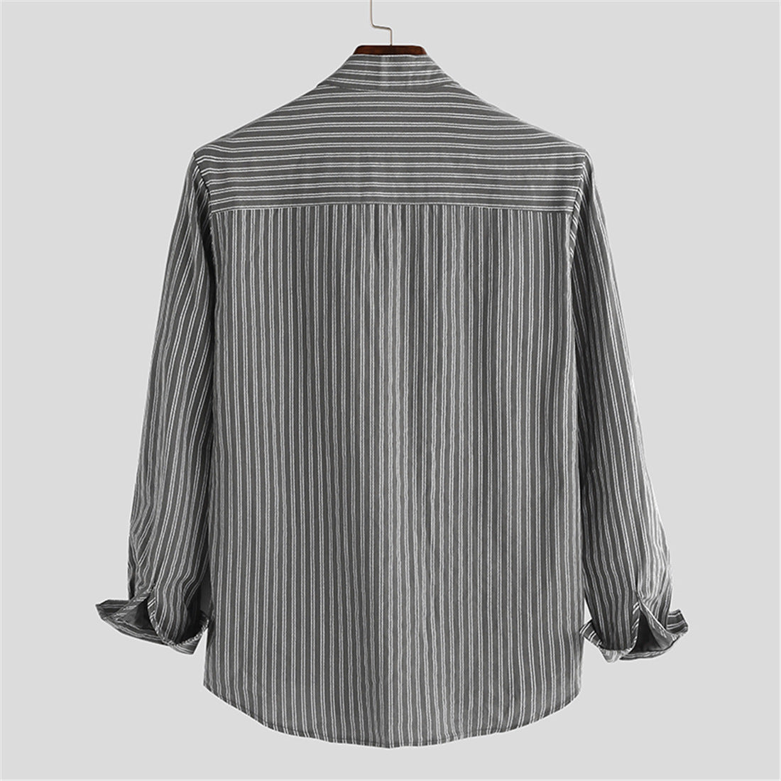 Relaxed Fit Striped Button-Up Shirt for Men – Casual Stylish Comfort