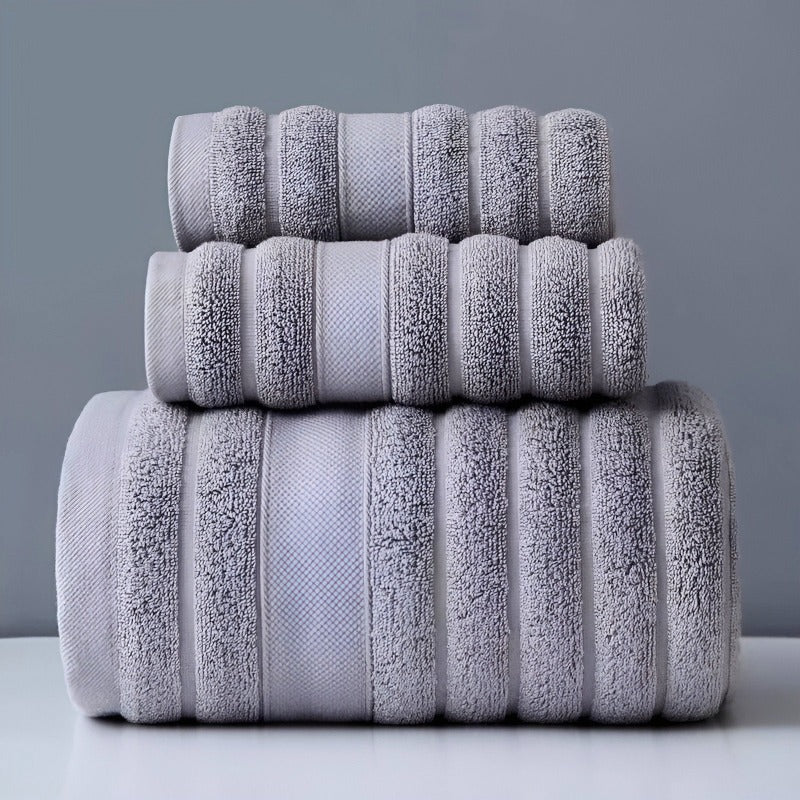 Minimalist Cotton Towel Set with Ultra-Thick Texture