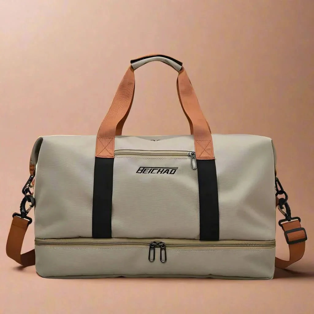 Functional Nylon Duffel Bag with Detachable Strap