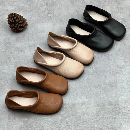 Amelia Low-Cut Ballet Flats | Slip-On Grained Ballet Flats