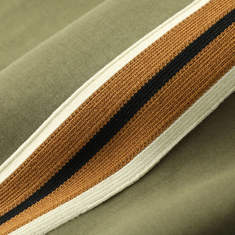 Sebastian Striped Track Jacket Two-Piece Set | Stand Collar Full Zip Men’s Tracksuit