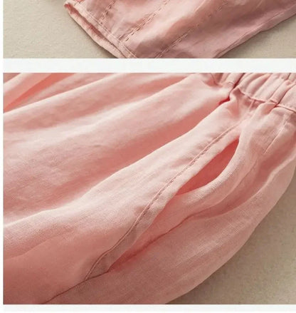 Embroidered Drawstring Cropped Relaxed Fit Pants for Women – Casual Comfort & Style