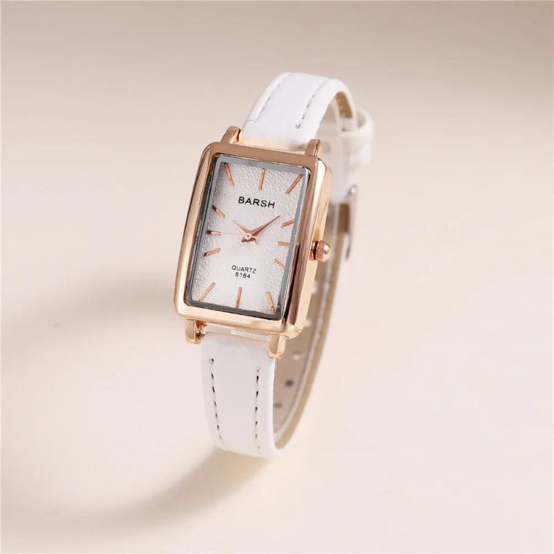 Isla Rectangle Case Wristwatch | Rose Gold-Tone Slim Strap Wristwatch