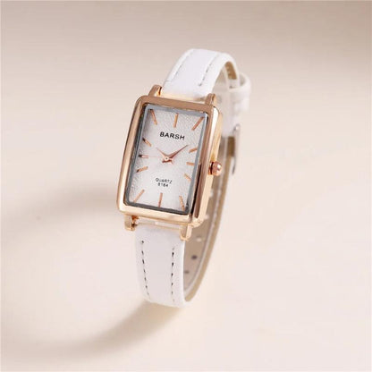 Isla Rectangle Case Wristwatch | Rose Gold-Tone Slim Strap Wristwatch