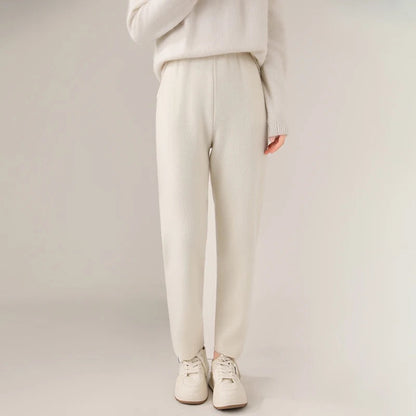 Isla Relaxed Fit Knit Pants | Solid Ankle-Length Knit Pants