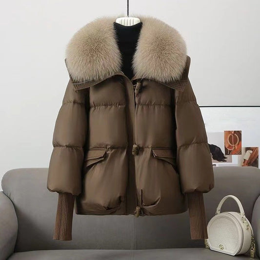 Isabella Quilted Relaxed Fit Puffer Jacket | Fur Collar Drawstring Waist Puffer Jacket